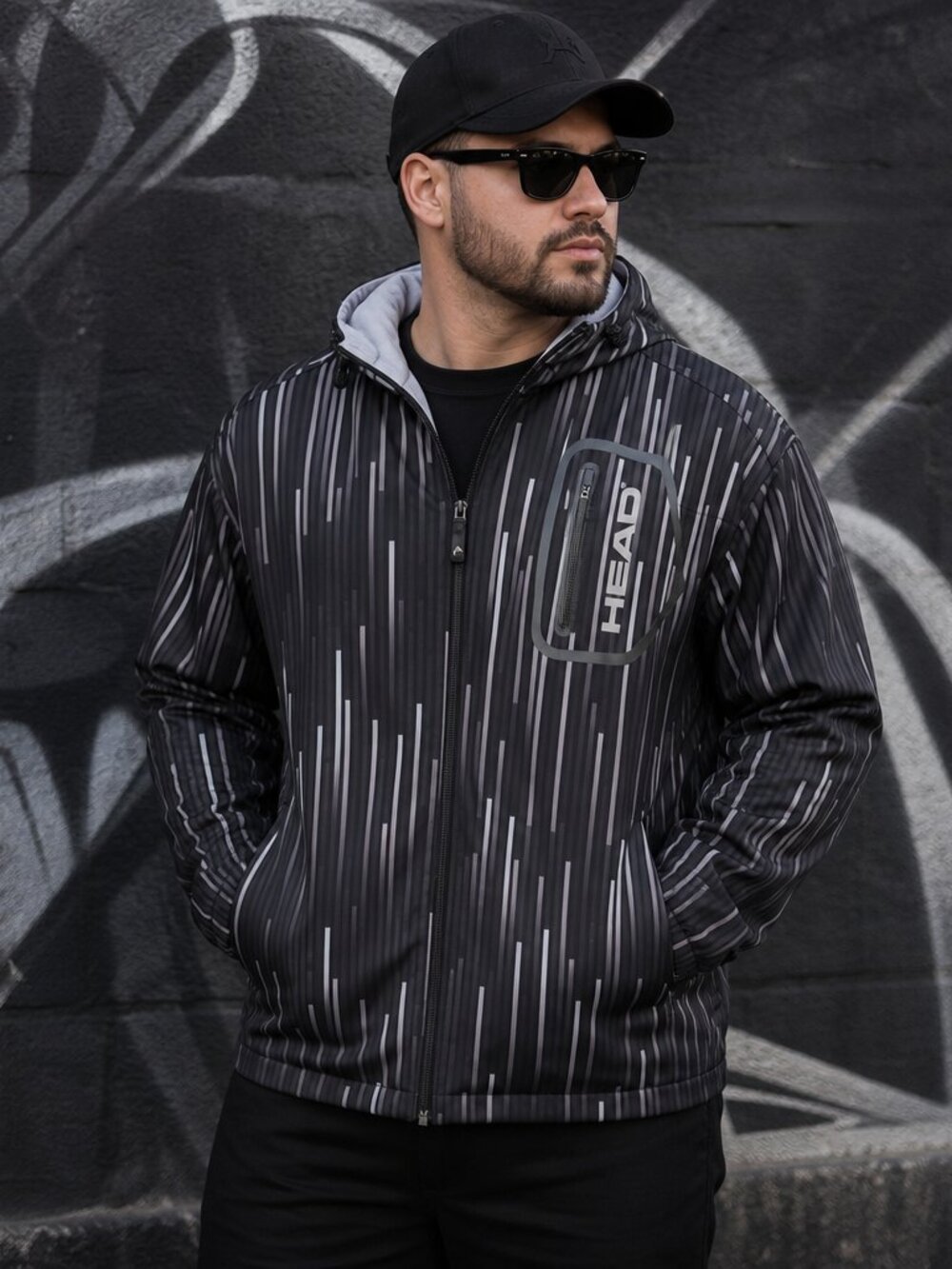 HEAD Men’s Black & Gray Performance Jacket – Size Large